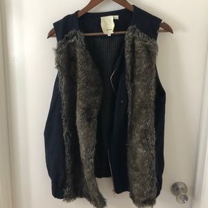Anthropology faux fur vest